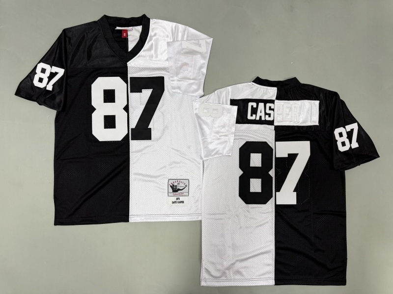 Men 2025 Nike Oakland Raiders #87 Casper black white Throwback Limited NFL Jersey style 001